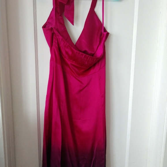 Ombre purple and magenta silk halter dress size 8 - Picture 3 of 8